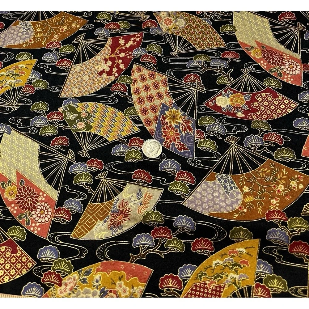 Quilt Craft Fabric 100% Cotton Oriental Gardens By Artistic Expressions‎ 44 x 46